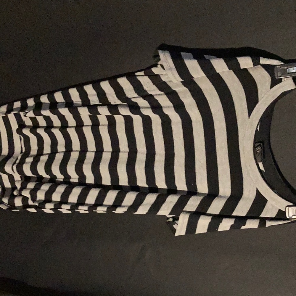 Gray and black striped top medium by Massimo